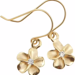 ハワイアンジュエリー ピアス プルメリア 10K K10 10金 イエローゴールド YG フック ピアス 両耳用 レディース ギフト プレゼント ハワイアン イヤリング