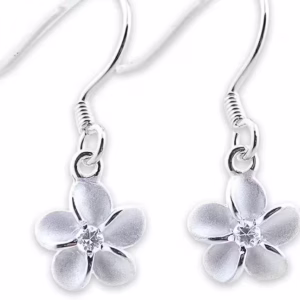 ハワイアンジュエリー ピアス ハワイアン シルバー プルメリア ジルコニア フック レディース ギフト プレゼント