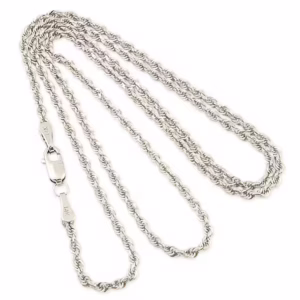 ハワイアンジュエリー ロープチェーン フレンチロープチェーン 幅2.0mm K14 14金 14K ホワイトゴールド ネックレスチェーン