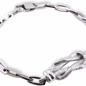 ハワイアンジュエリー ブレスレット ステンレス Knot ノット 結び目 ヘラクレスノット 強い絆 愛の象徴 本結び サージカルステンレス スクロール ステンレスシルバー